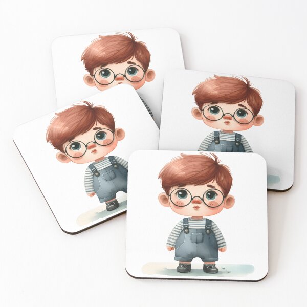 Item preview, Cute Little Boy Illustration in Overalls – Adorable Chibi Character Art designed and sold by LunaPixelStudio.