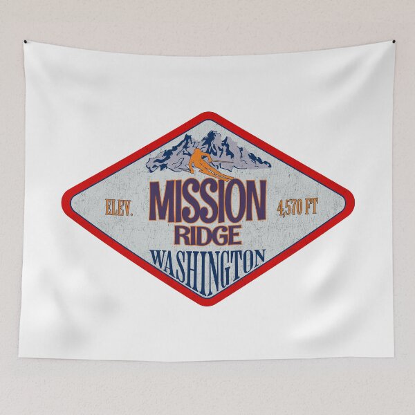 Item preview, Mission Ridge Ski Resort, Washington, Vintage skiing badge design designed and sold by Wanderful-roads.