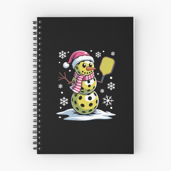 Item preview, Snowman With Santa Hat Holding Pickleball Paddle designed and sold by barrycantre11.