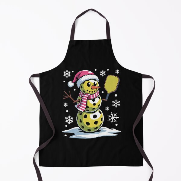 Item preview, Snowman With Santa Hat Holding Pickleball Paddle designed and sold by barrycantre11.