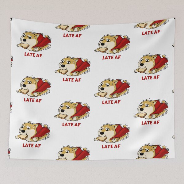Item preview, Late AF Shiba Inu Art designed and sold by Hustlercredo.