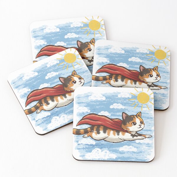 Item preview, Flying Calico Cat Superhero designed and sold by dudelinart.