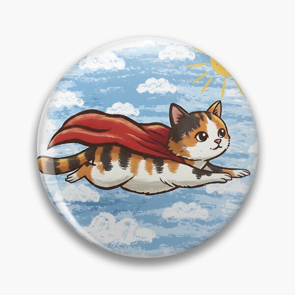 Item preview, Flying Calico Cat Superhero designed and sold by dudelinart.