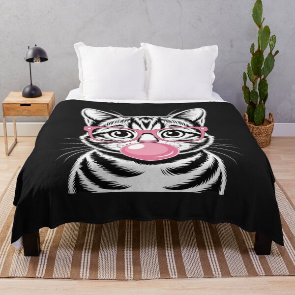 Item preview, Cute Cat with Glasses Blowing Pink Bubble Gum designed and sold by GaryPacheco6.