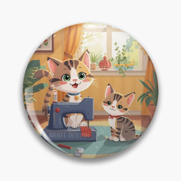 Item preview, Cozy Crafter Cats  Naree Design Sewing Studio Art Print designed and sold by KittenAndCo.