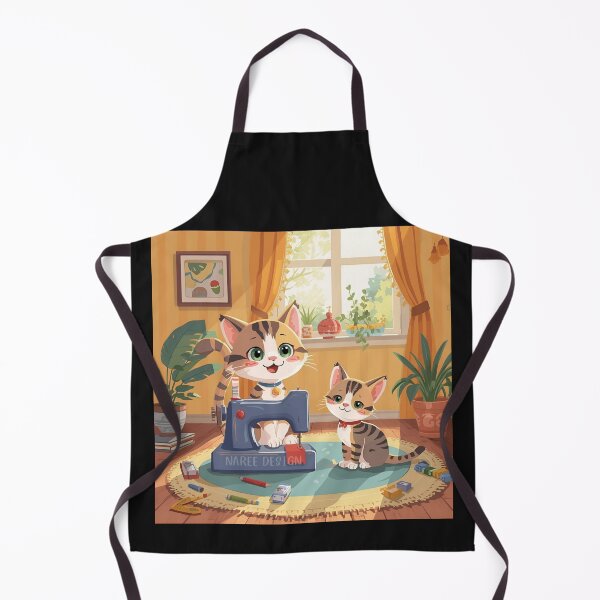 Item preview, Cozy Crafter Cats Naree Design Sewing Studio Art Print designed and sold by KittenAndCo.