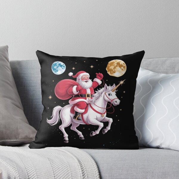 Item preview, Unicorn Riding Space Pixel Santa Christmas designed and sold by TiredPack.