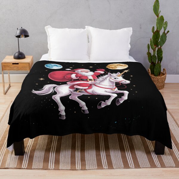 Item preview, Unicorn Riding Space Pixel Santa Christmas designed and sold by TiredPack.