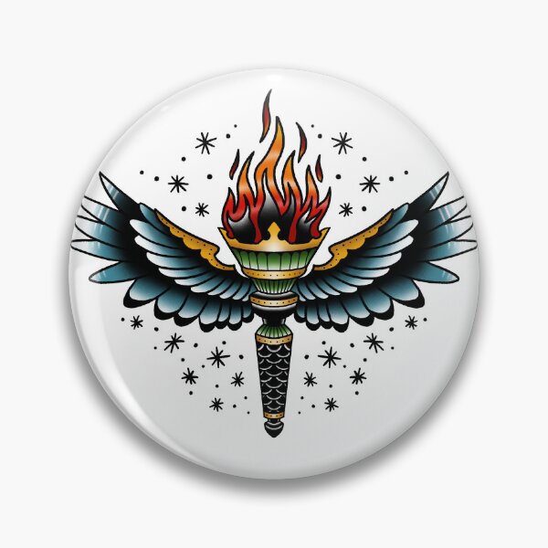 Item preview, Winged Torch of Freedom - Traditional Tattoo Design designed and sold by Krisu444.