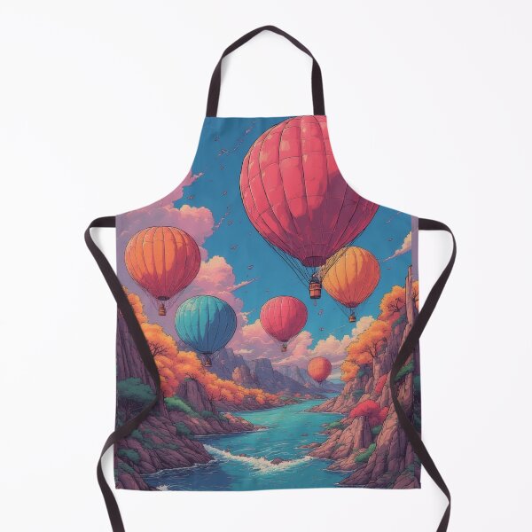 Item preview, Colorful hot air balloons over a picturesque river designed and sold by Mianku | Für das Leben.