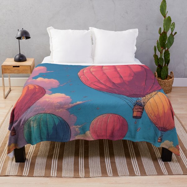 Item preview, Colorful hot air balloons over a picturesque river designed and sold by Mianku | Für das Leben.