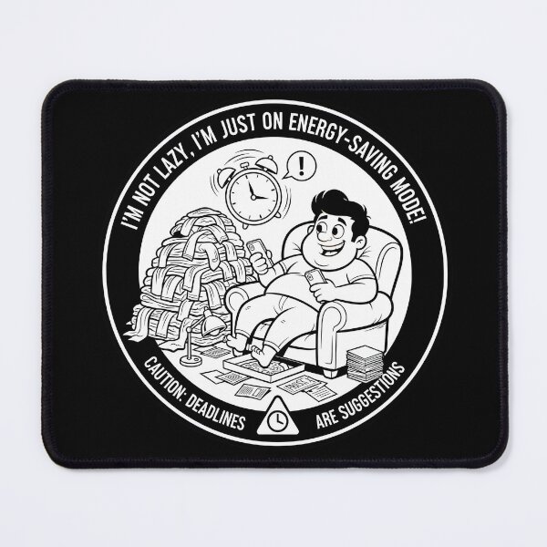 Item preview, Tryb Oszczędzania Energii - Humorystyczny Wzór o Lenistwie i Deadline'ach designed and sold by Artadria.