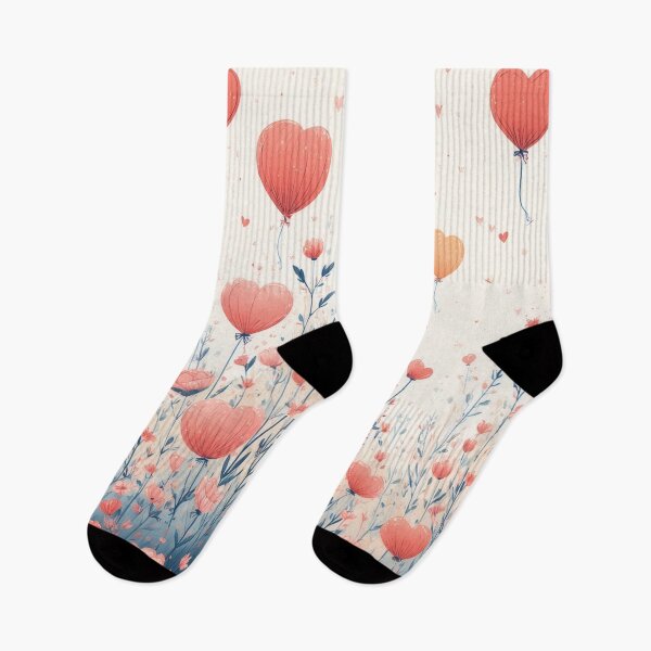Item preview, Flower field with heart-shaped balloons and love designed and sold by Mianku | Für das Leben.