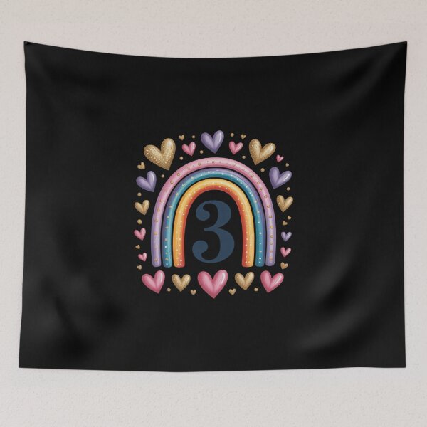 Item preview, Kids 3rd Birthday Rainbow Butterfly Third Birthday Girl 3 Years designed and sold by imsamaharem.
