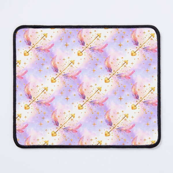 Item preview, Glitter Heart Arrows & Pastel Feathers Seamless Pattern designed and sold by meesub.