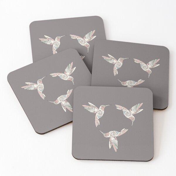 Item preview, Hipnotyczne Kolibry One Line Art - Delikatne Pastelowe Ptaki designed and sold by Artadria.