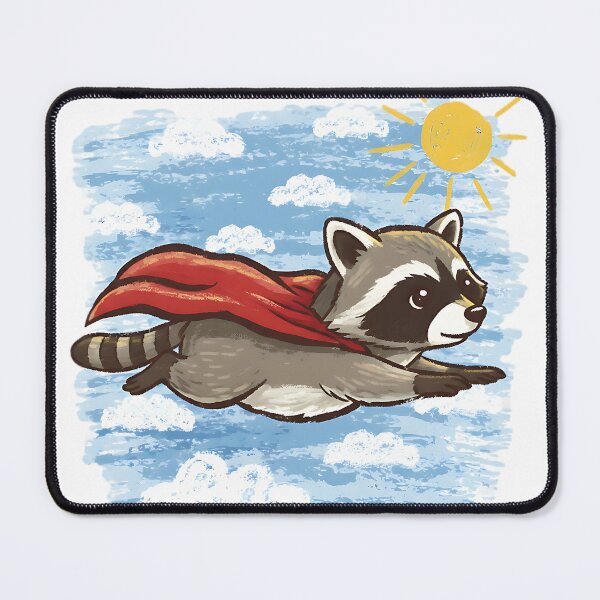 Item preview, Raccoon Superhero Flying Adventure designed and sold by dudelinart.
