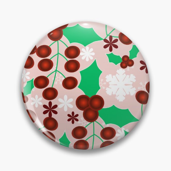 Item preview, Soft Blush Christmas Berries and Snowflakes designed and sold by HopeAndHustle.