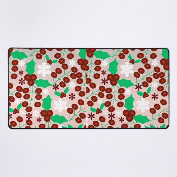 Item preview, Soft Blush Christmas Berries and Snowflakes designed and sold by HopeAndHustle.