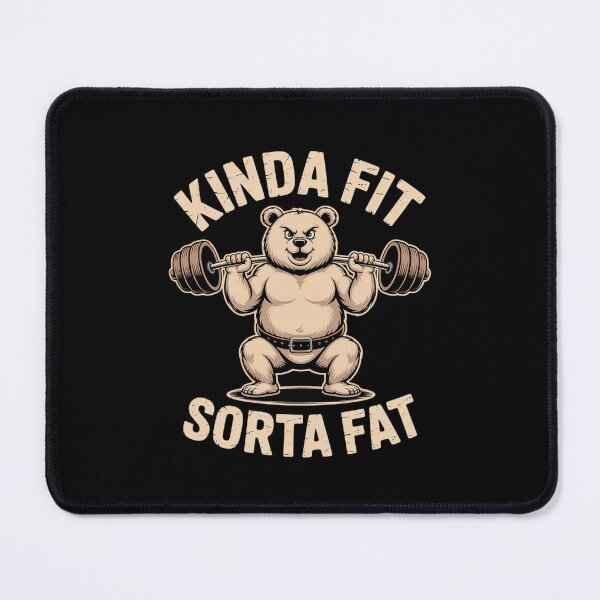 Item preview, Kinda Fit Sorta Fat Funny Cute Bear Weightlifter Workout designed and sold by imsamaharem.
