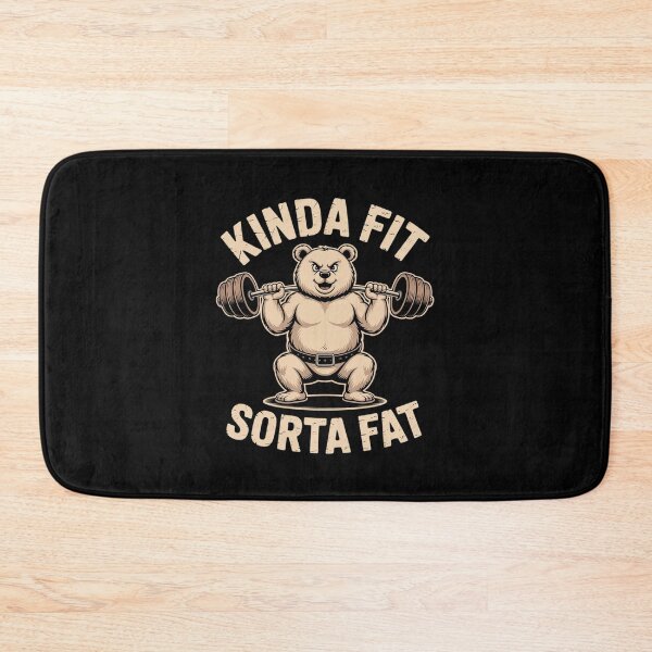Item preview, Kinda Fit Sorta Fat Funny Cute Bear Weightlifter Workout designed and sold by imsamaharem.