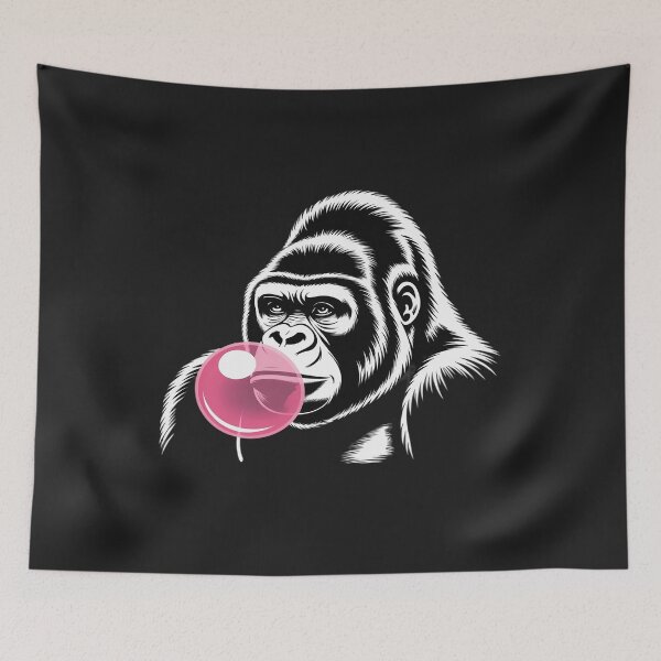 Item preview, Cute Gorilla on pink bubble gum Gorilla designed and sold by GaryPacheco6.