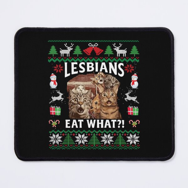 Item preview, Funny Christmas Cats Lesbians Eat What Holiday Joke designed and sold by nojany.