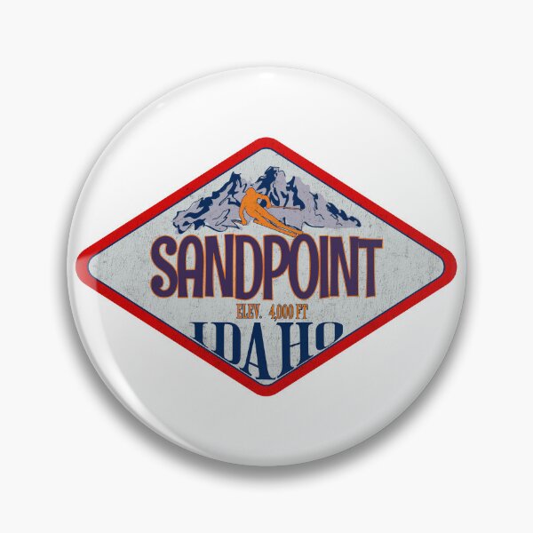 Item preview, Sandpoint, Ski Resort, Idaho, Vintage skiing badge design designed and sold by Wanderful-roads.