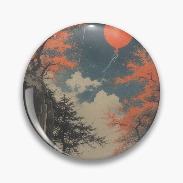 Item preview, Red autumn path with floating balloons designed and sold by Mianku | Für das Leben.