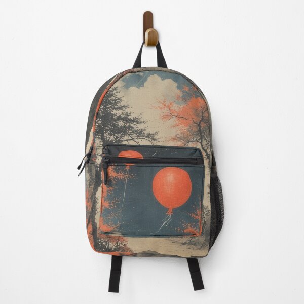 Item preview, Red autumn path with floating balloons designed and sold by Mianku | Für das Leben.