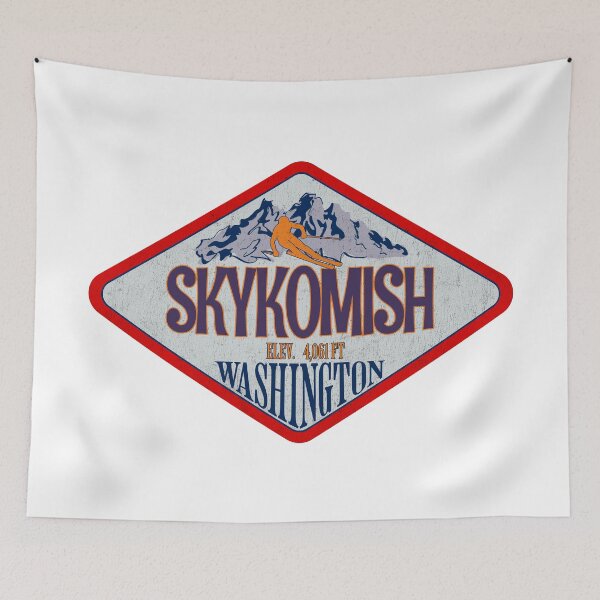 Item preview, Skykomish, Ski Resort, Washington, Vintage skiing badge design designed and sold by Wanderful-roads.