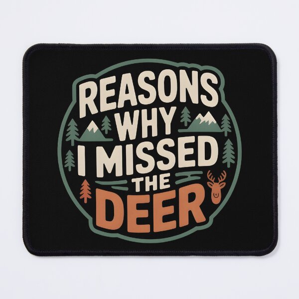 Item preview, Reasons Why I Missed The Deer – Retro Outdoors Badge Design designed and sold by SaritaVerseArt.