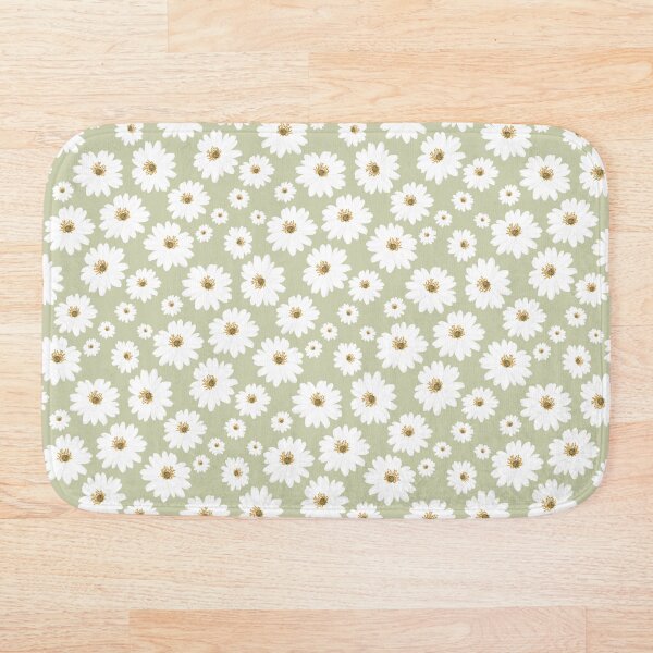 Item preview, White Daisy Flowers, Sage Background designed and sold by PapuruDesigns.