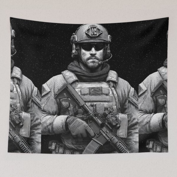 Item preview, Heavy contrast tactical operator with modern combat gear designed and sold by Piotrek0001.