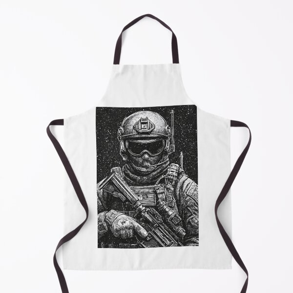 Item preview, Artistic dotwork portrait of armed military service member designed and sold by Piotrek0001.