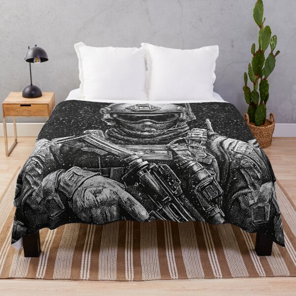 Item preview, Artistic dotwork portrait of armed military service member designed and sold by Piotrek0001.