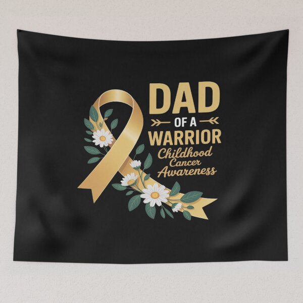 Item preview, Dad Of A Warrior Floral Ribbon Childhood Cancer Awareness designed and sold by GaryPacheco6.