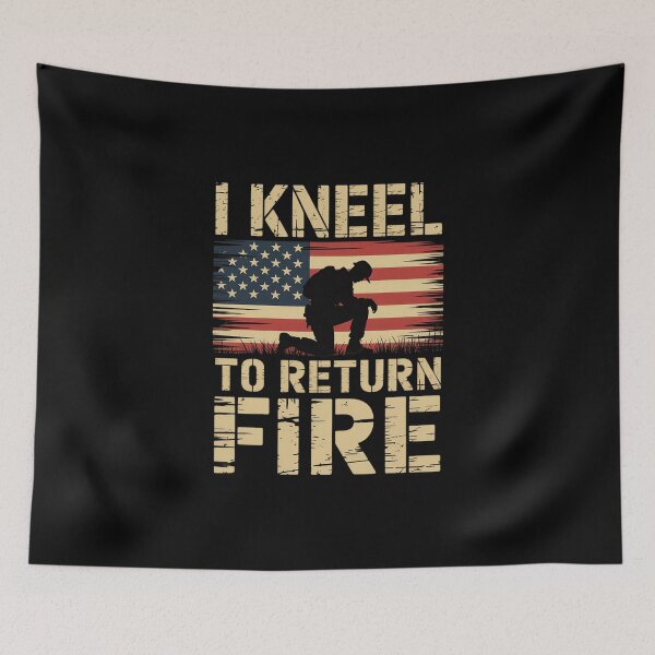 Item preview, Kneel to Return Fire Veteran Patriotic American Flag designed and sold by imsamaharem.
