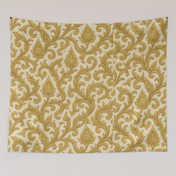 Item preview, Elegant Thai Gold Kanok Pattern – Traditional Floral Motif | Luxury Asian Ornamental Design designed and sold by Sksticker991.
