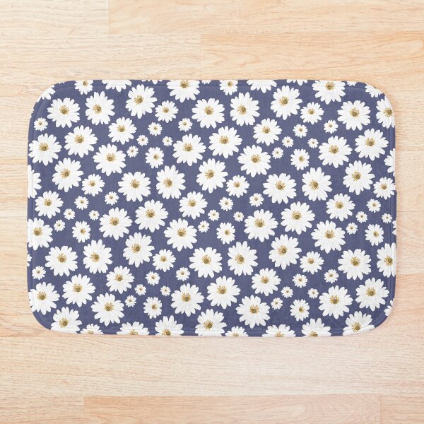 Item preview, White Daisy Flowers, Blue Background designed and sold by PapuruDesigns.