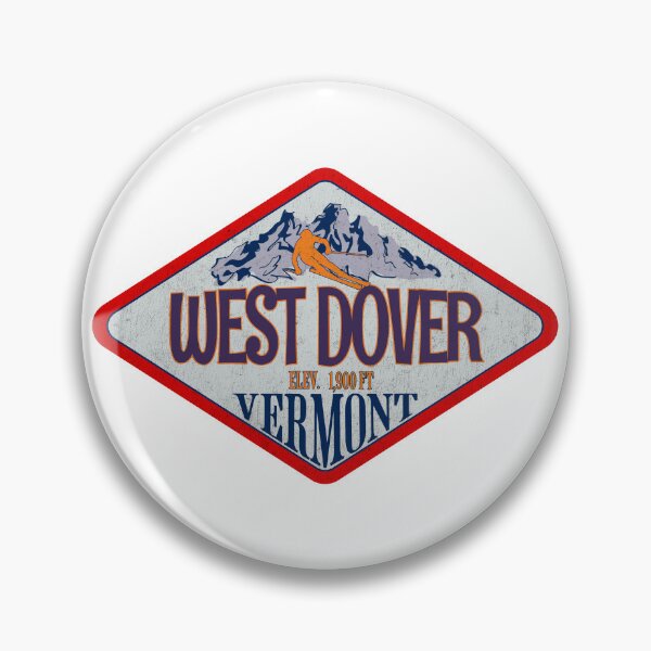 Artikelvorschau, West Dover, Skigebiet, Vermont, Design eines Vintage-Skiabzeichens entworfen und verkauft von Wanderful-roads.