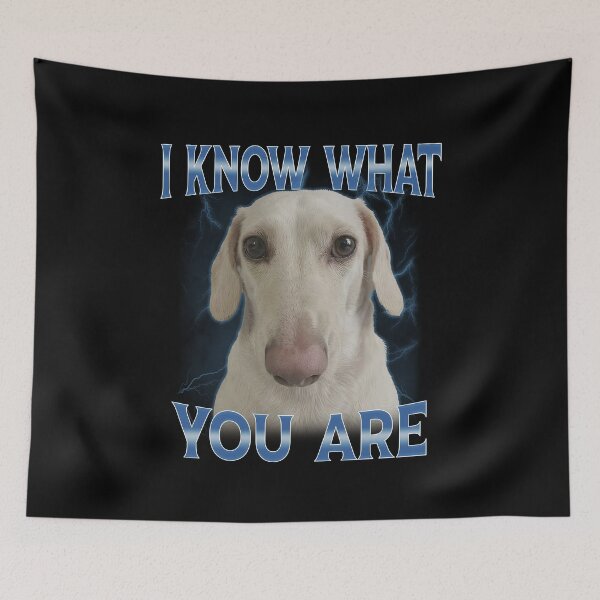 Item preview, I Know What You Are Dog Meme designed and sold by elderberry.