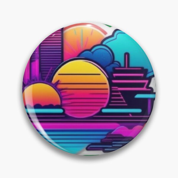 Item preview, Neon 80s Futuristic Cityscape Sticker designed and sold by Pavankumarreddy.