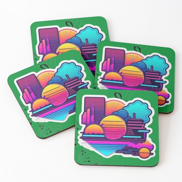 Item preview, Neon 80s Futuristic Cityscape Sticker designed and sold by Pavankumarreddy.