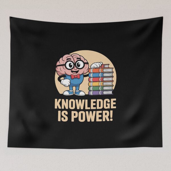Item preview, Knowledge is Power Cute Brain Book Lover Nerd designed and sold by imsamaharem.