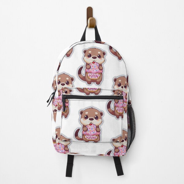 Item preview, Adorable Otter With Giant Cupcake – Kawaii Food Art Illustration designed and sold by Otterly Cute.