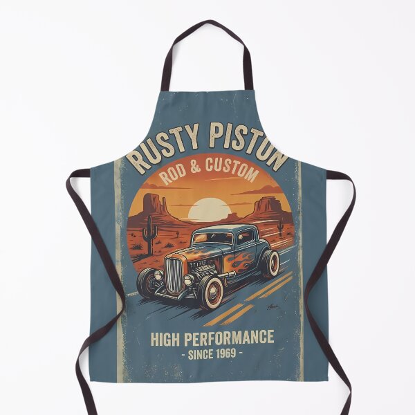 Aperçu de l'œuvre Bielle de piston rouillée et personnalisée | Design de garage rétro pour voitures hot rod vintage créée et vendue par RogueWeave.