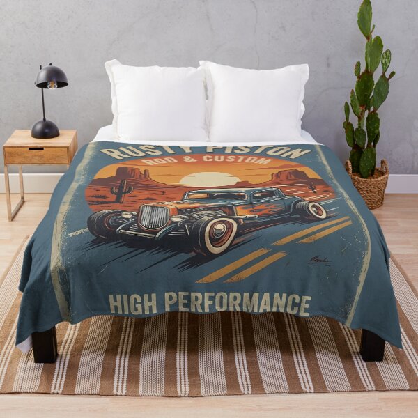 Aperçu de l'œuvre Bielle de piston rouillée et personnalisée | Design de garage rétro pour voitures hot rod vintage créée et vendue par RogueWeave.