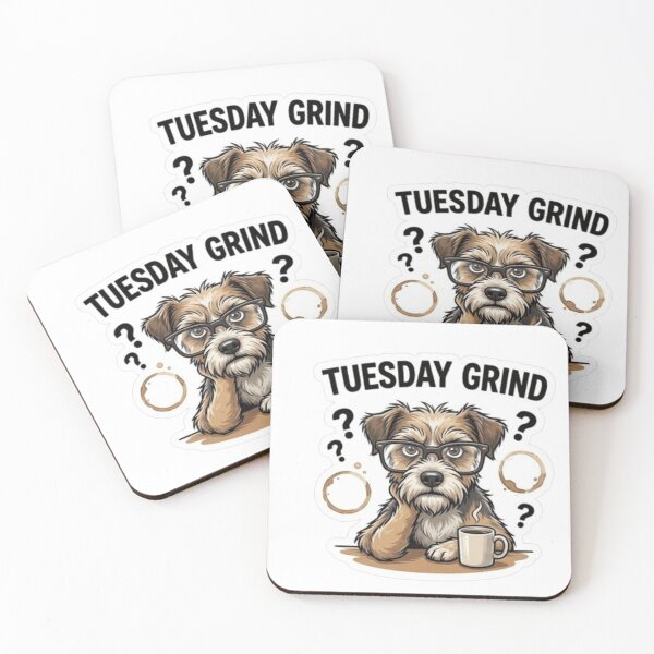 Item preview, Tuesday Grind – Coffee‑Crazy Scholar Dog Sticker designed and sold by KpStickers-101.
