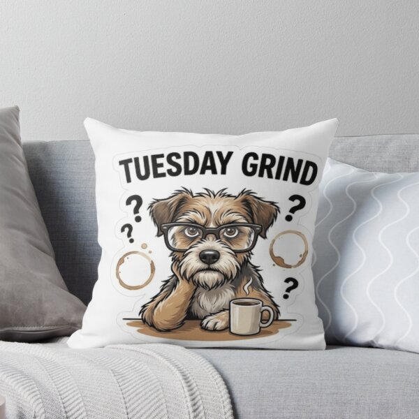 Item preview, Tuesday Grind – Coffee‑Crazy Scholar Dog Sticker designed and sold by KpStickers-101.